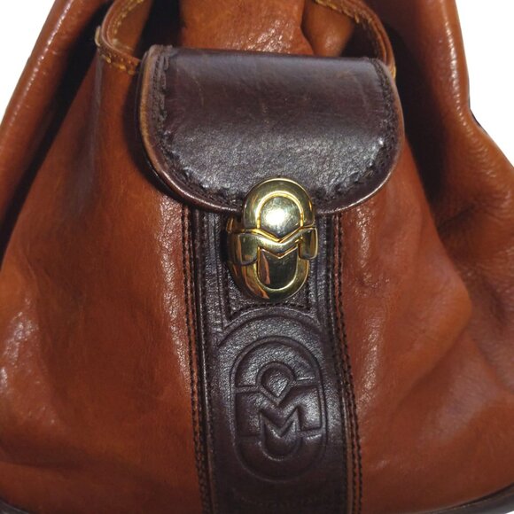 MARINO ORLANDI Leather Sling Backpack Bag Purse Britis Made in Italy - Picture 5 of 13